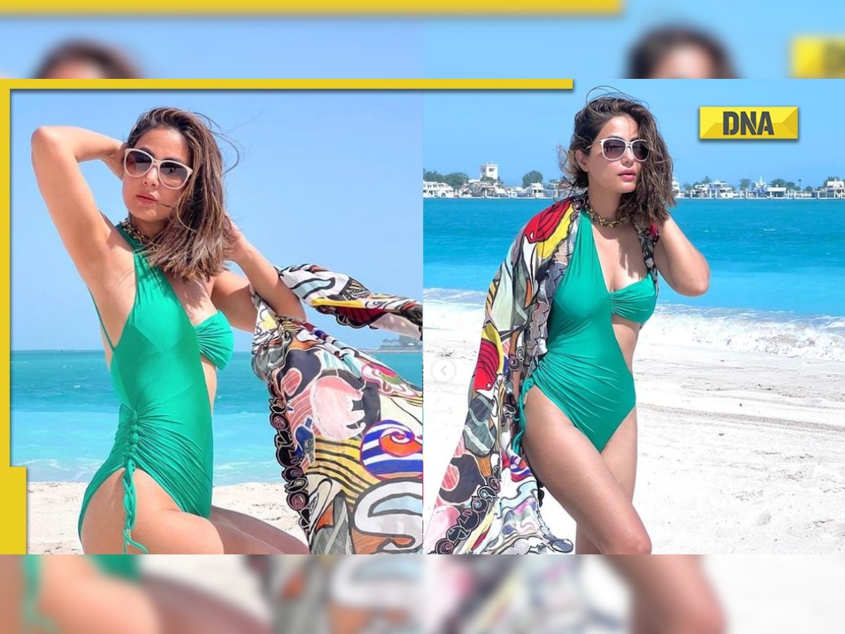 Hina Khan looks sizzling hot in sexy green monokini, shares jaw-dropping photos