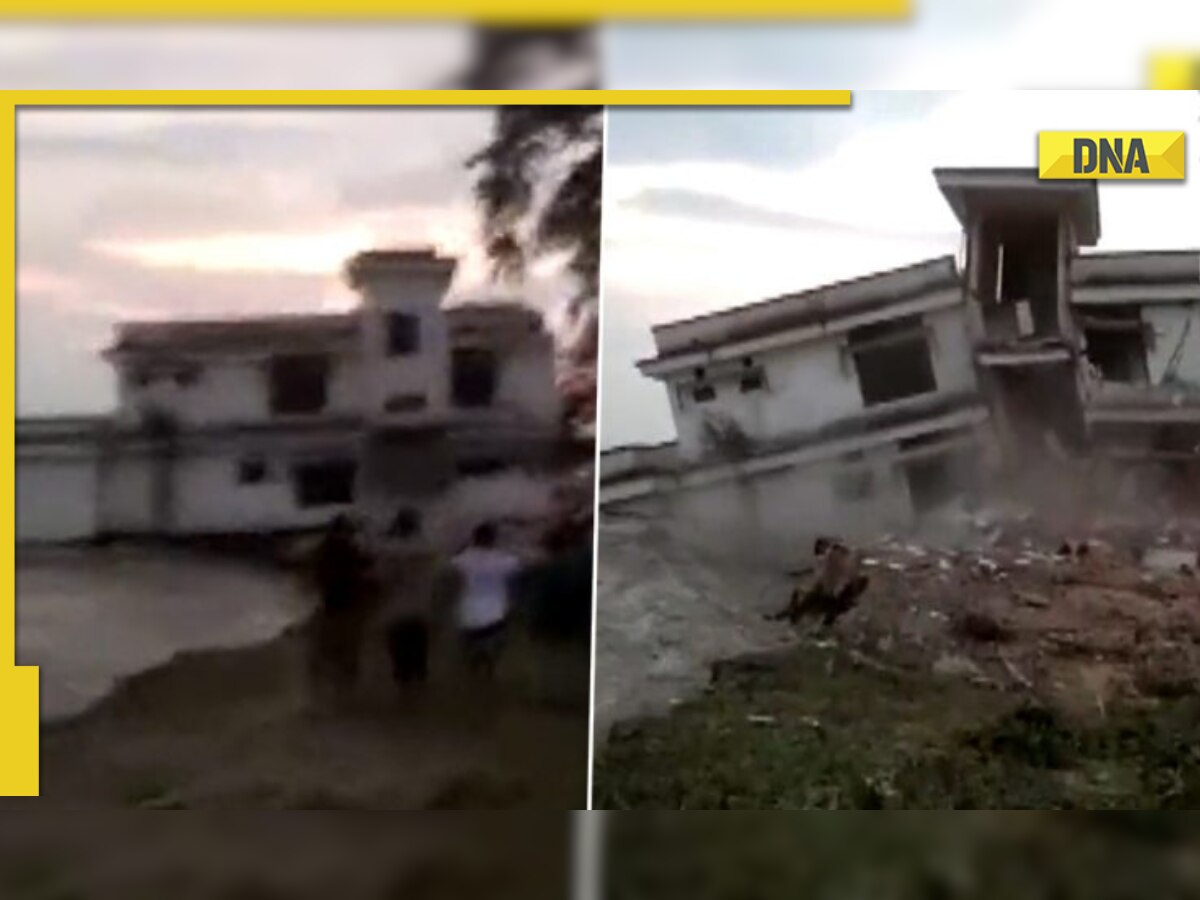 Watch Nalbari police station sinks into river as heavy rains wreak