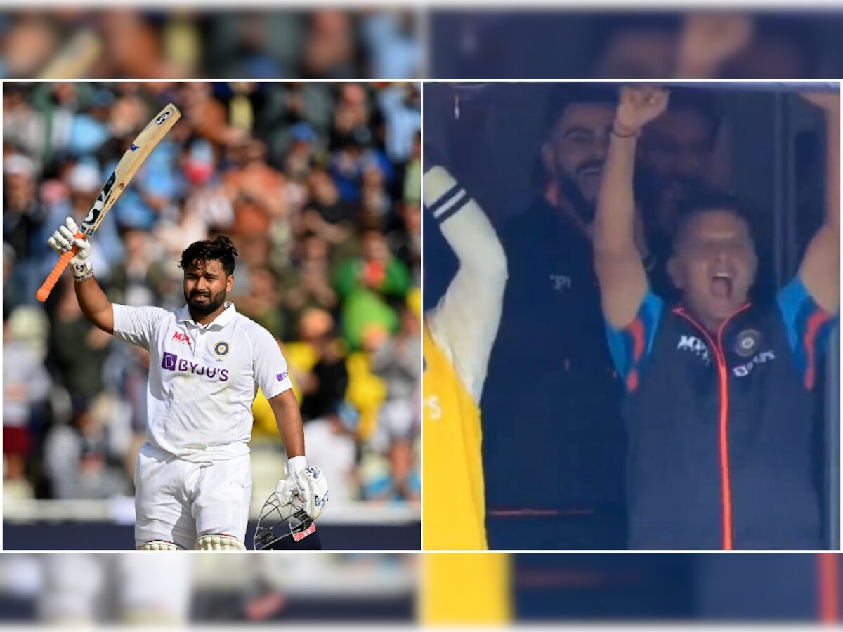 IND vs ENG: Rishabh Pant's ton sparks wild celebrations, see Virat Kohli-Rahul Dravid's reaction