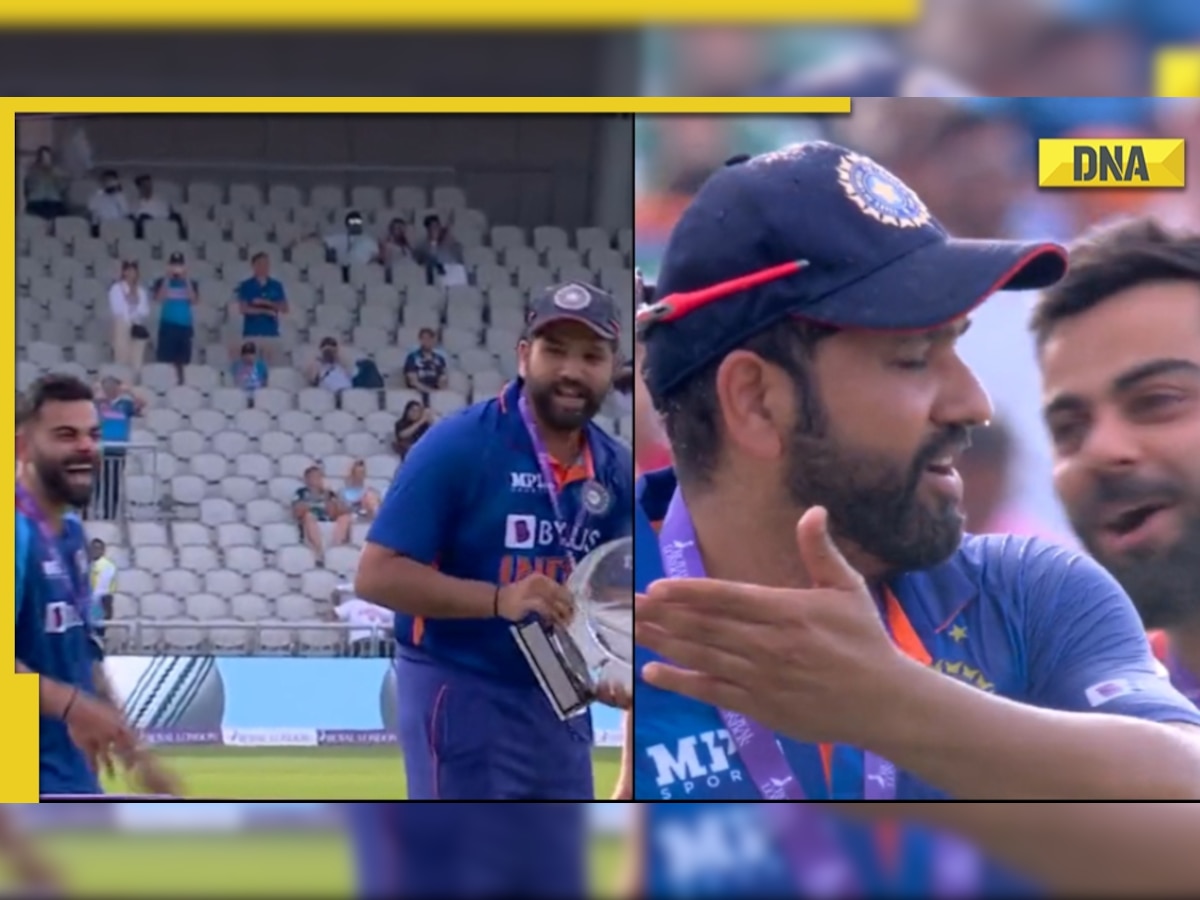 Watch Virat Kohli's priceless reaction to Rishabh Pant, Shikhar Dhawan shower Rohit Sharma with champagne