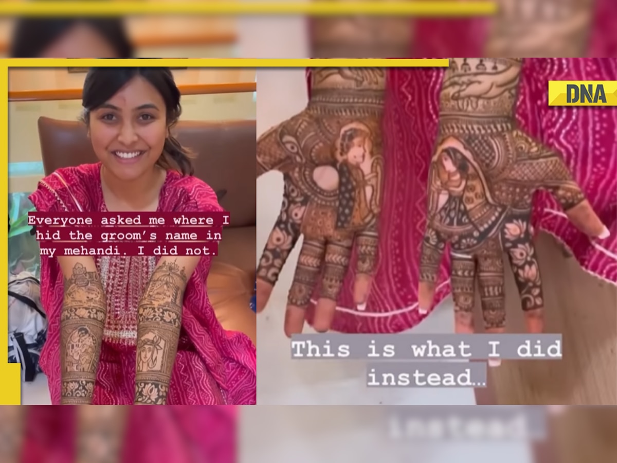 Girl ditches groom’s name on wedding mehendi to get iconic paintings, watch viral video 