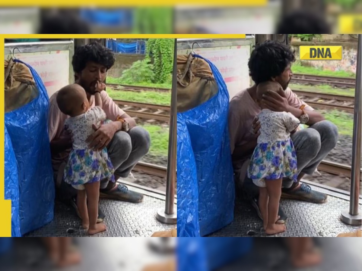 Viral video: Little girl gives her father fruit on Mumbai train, netizens reach for tissues