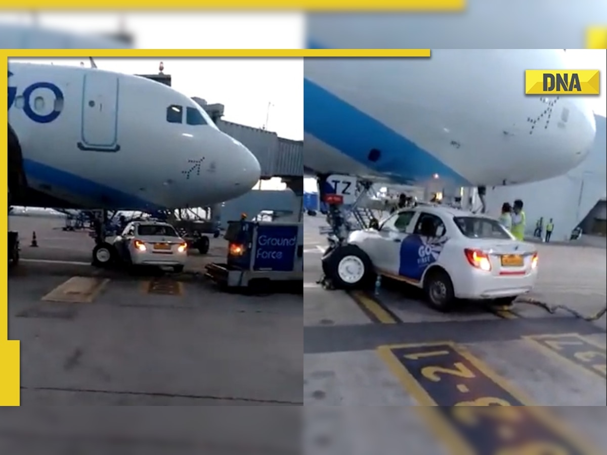 Go First car narrowly avoids collision with nose wheel of IndiGo plane, video goes viral