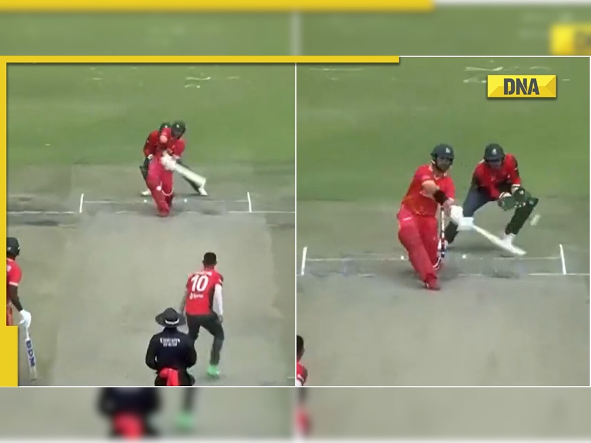 6,6,6,6,4,6: Ryan Burl smashes 34 runs in an over during ZIM vs BAN 3rd T20I, watch video