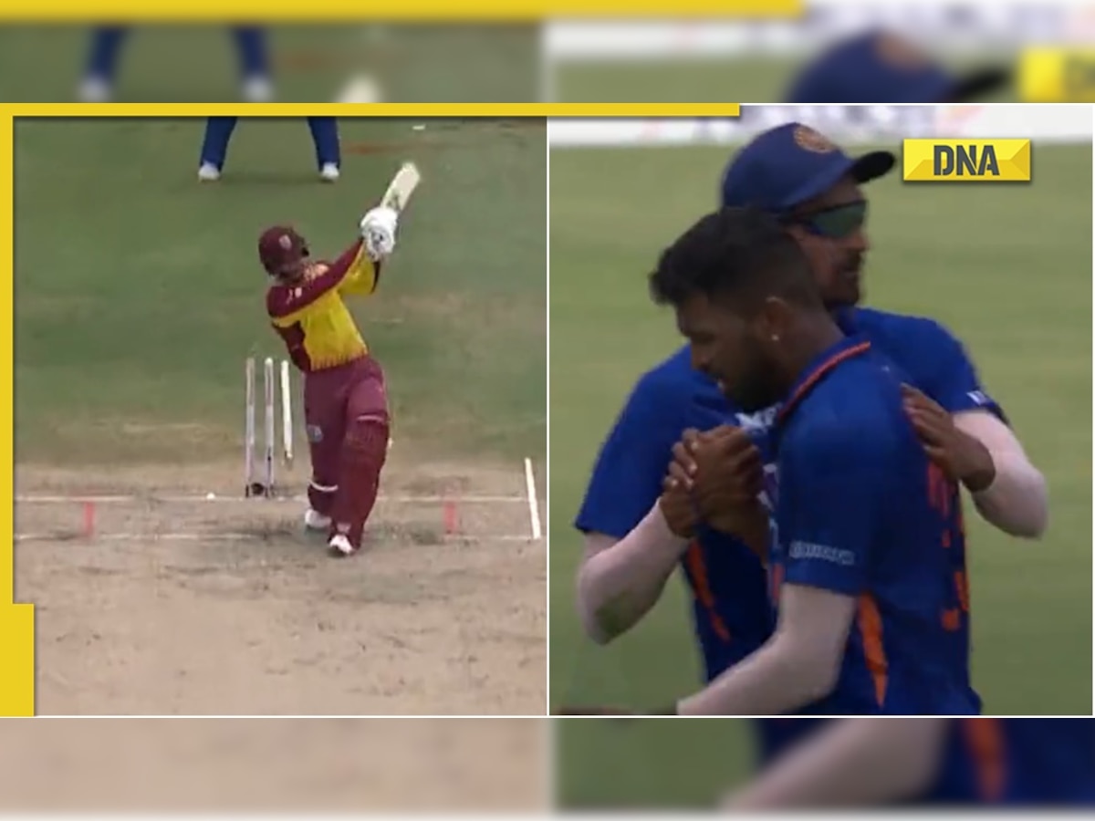 IND vs WI: Hardik Pandya cleans up Brandon King, completes 50 T20I wickets for India, watch video