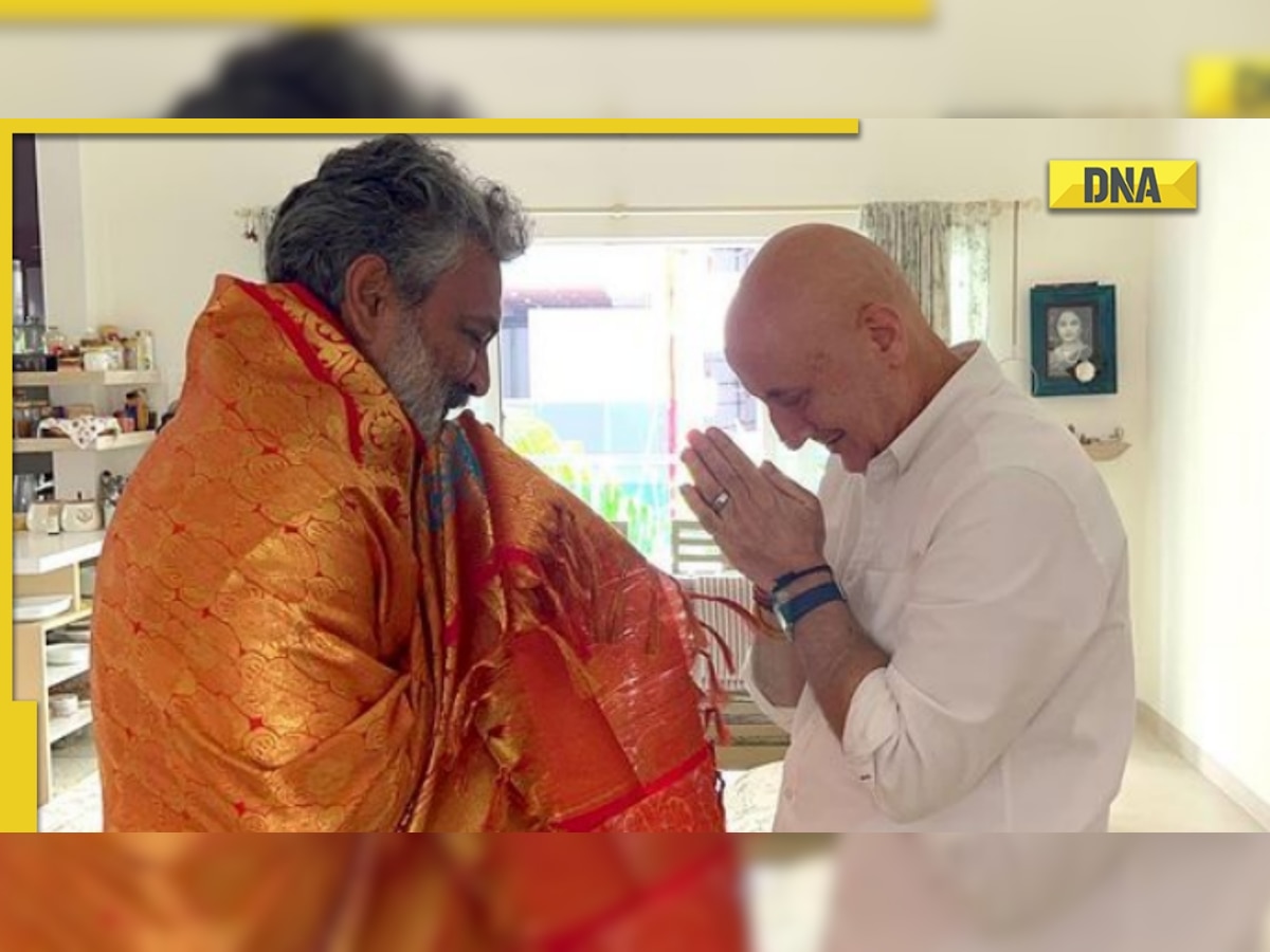 Anupam Kher 'feels blessed' as he bows down in front of RRR director SS Rajamouli