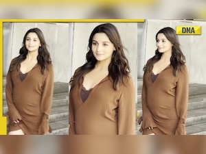 Darlings actor Alia Bhatt flaunts baby bump, arrives for Brahmastra promotions with husband Ranbir Kapoor 