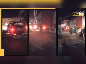 Mainpuri: सपा नेता की कार को ट्रक ने मारी टक्कर, 500 मीटर तक गाड़ी को सड़क पर घसीटा, देखें Video
