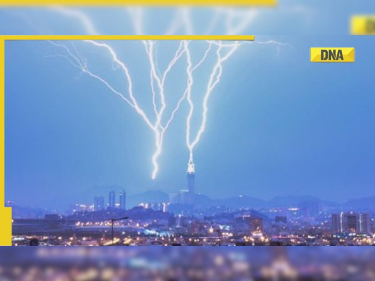 Viral video: Lightning strikes clock tower in Mecca, here's what happened next