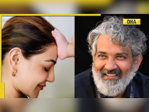 Kajal Aggarwal recreates Baahubali scene with her son Neil Kitchlu, dedicates it to SS Rajamouli