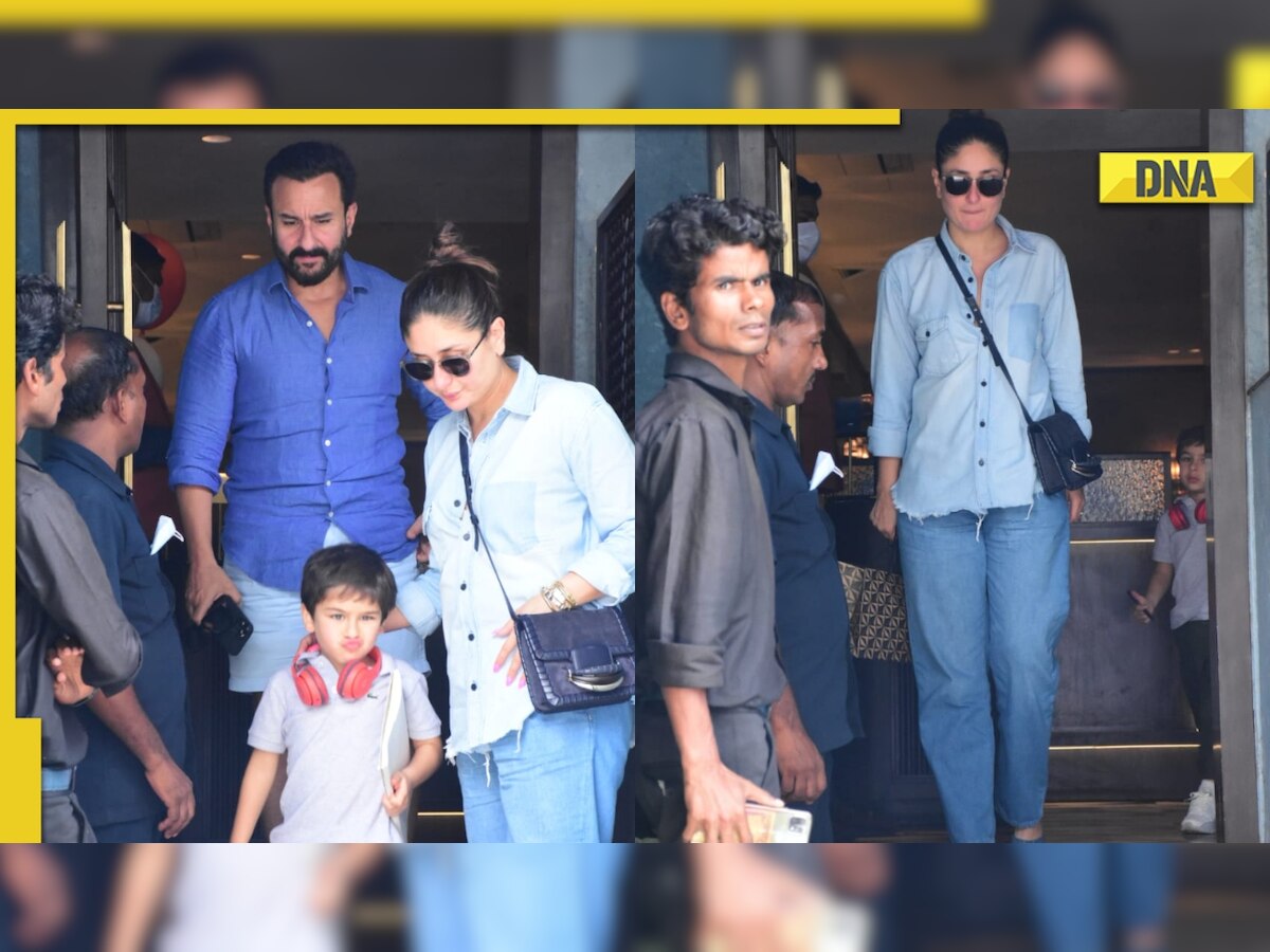 Kareena Kapoor, Taimur, Saif Ali Khan twin in blue as they head out for lunch, check out photos