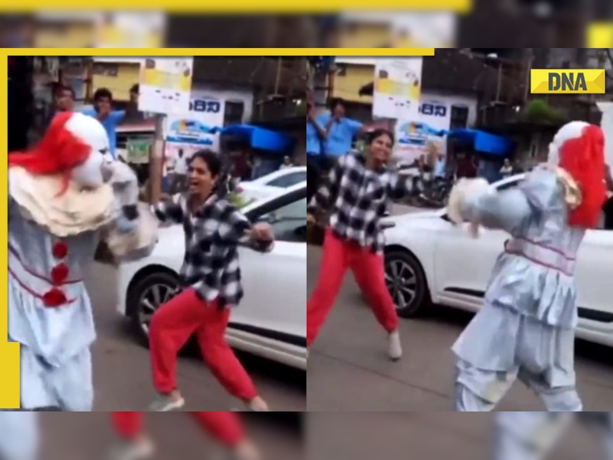Watch: Udupi woman's unexpected street dance performance with clown on 'Appadi Podu' goes viral