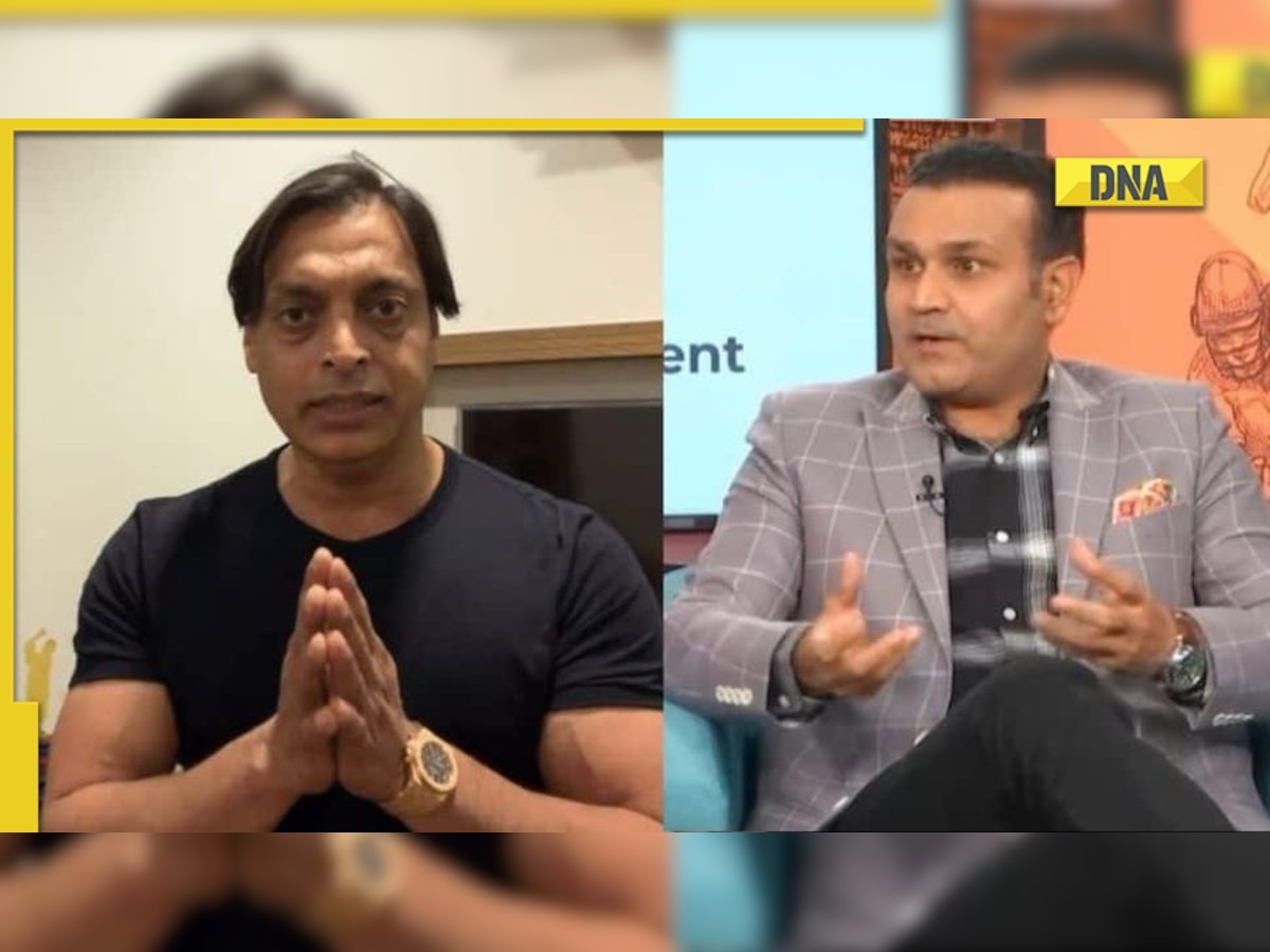 Watch: Shoaib Akhtar's miffed reaction at Virender Sehwag's 'Baap Baap hota hai' remark