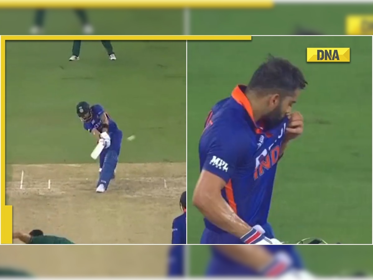 IND vs PAK: Virat Kohli brings up 2nd consecutive fifty with six and 32nd overall, celebrates by kissing the badge