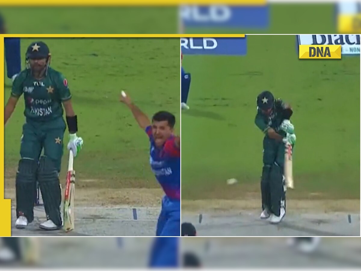 PAK vs AFG: Pakistan skipper Babar Azam dismissed for golden duck, video goes viral