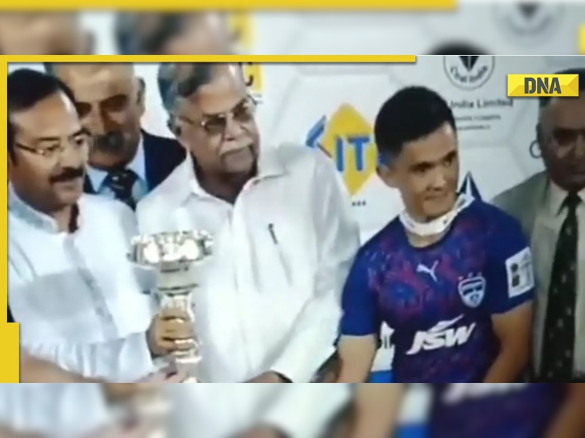 Watch: Bengal Governor pushes Sunil Chettri during award ceremony of Durand cup