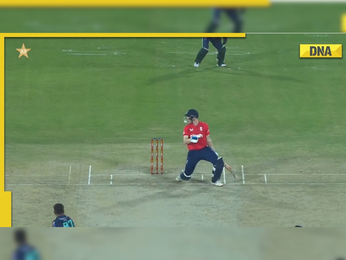 Watch: Ball gets stuck in Harry Brook's helmet during 3rd T20I between Pakistan-England