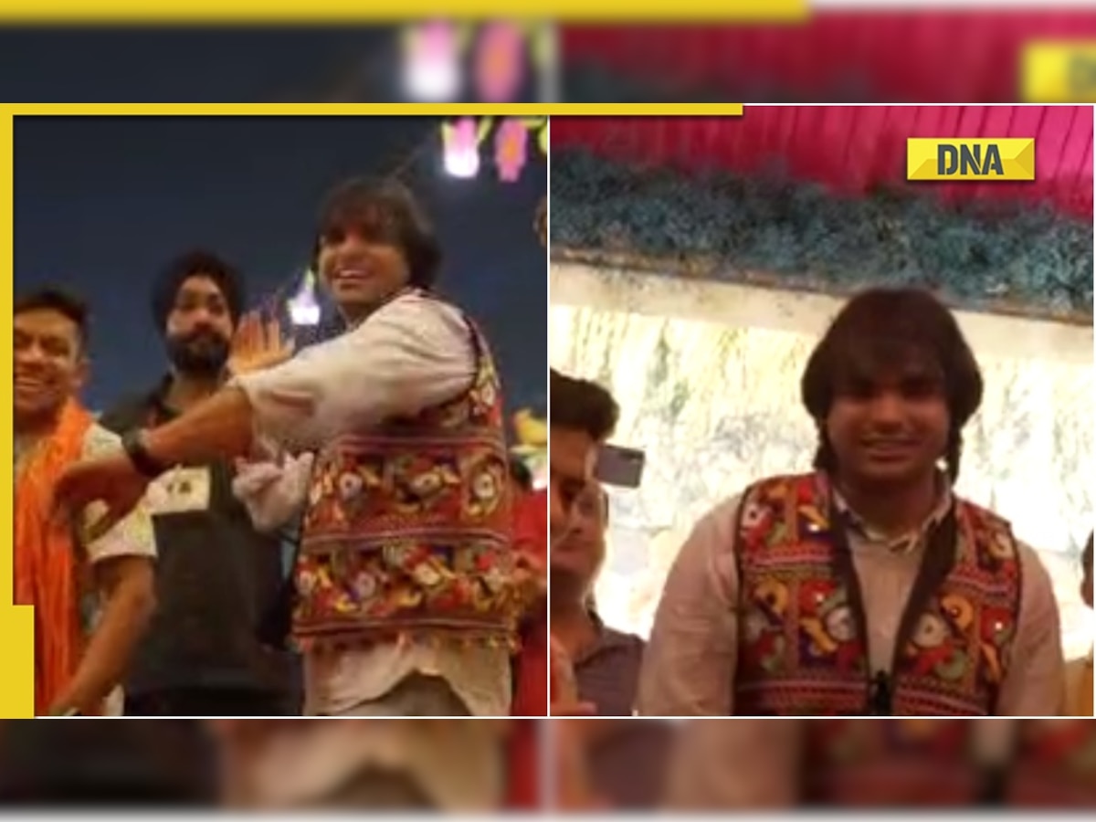 India's golden boy Neeraj Chopra shows off his dance moves as he does Garba in Vadodara, watch video