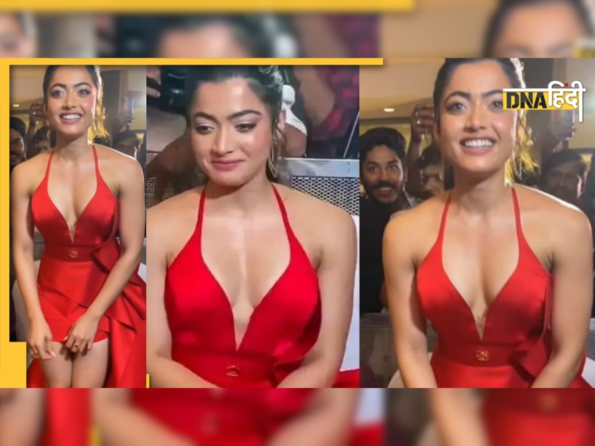 Rashmika Mandanna Oops Moment: छोटी ड्रेस को बार-बार खींचती दिखीं एक्ट्रेस, Video में दिखी घबराहट