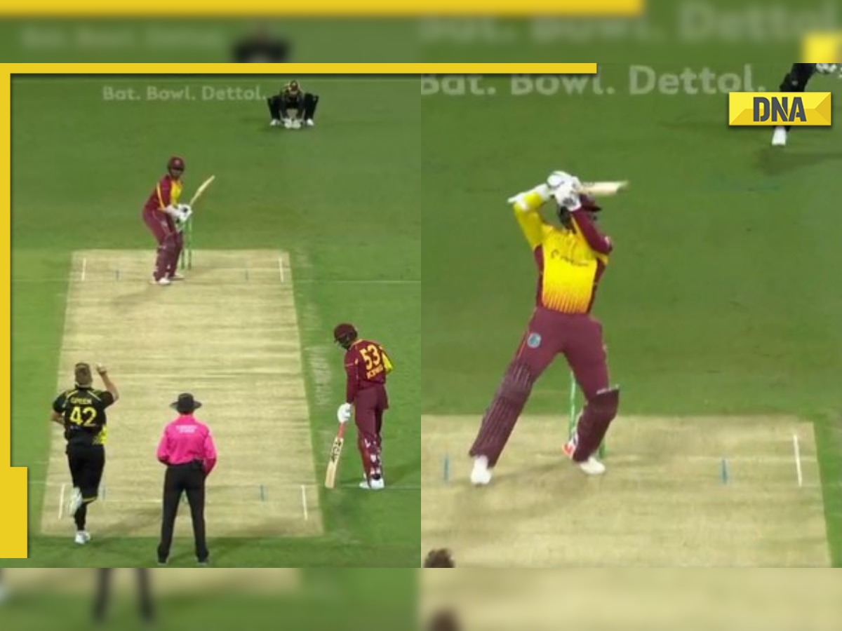 AUS vs WI: Kyle Mayers' monster back foot cover drive for 105m six goes viral, watch video