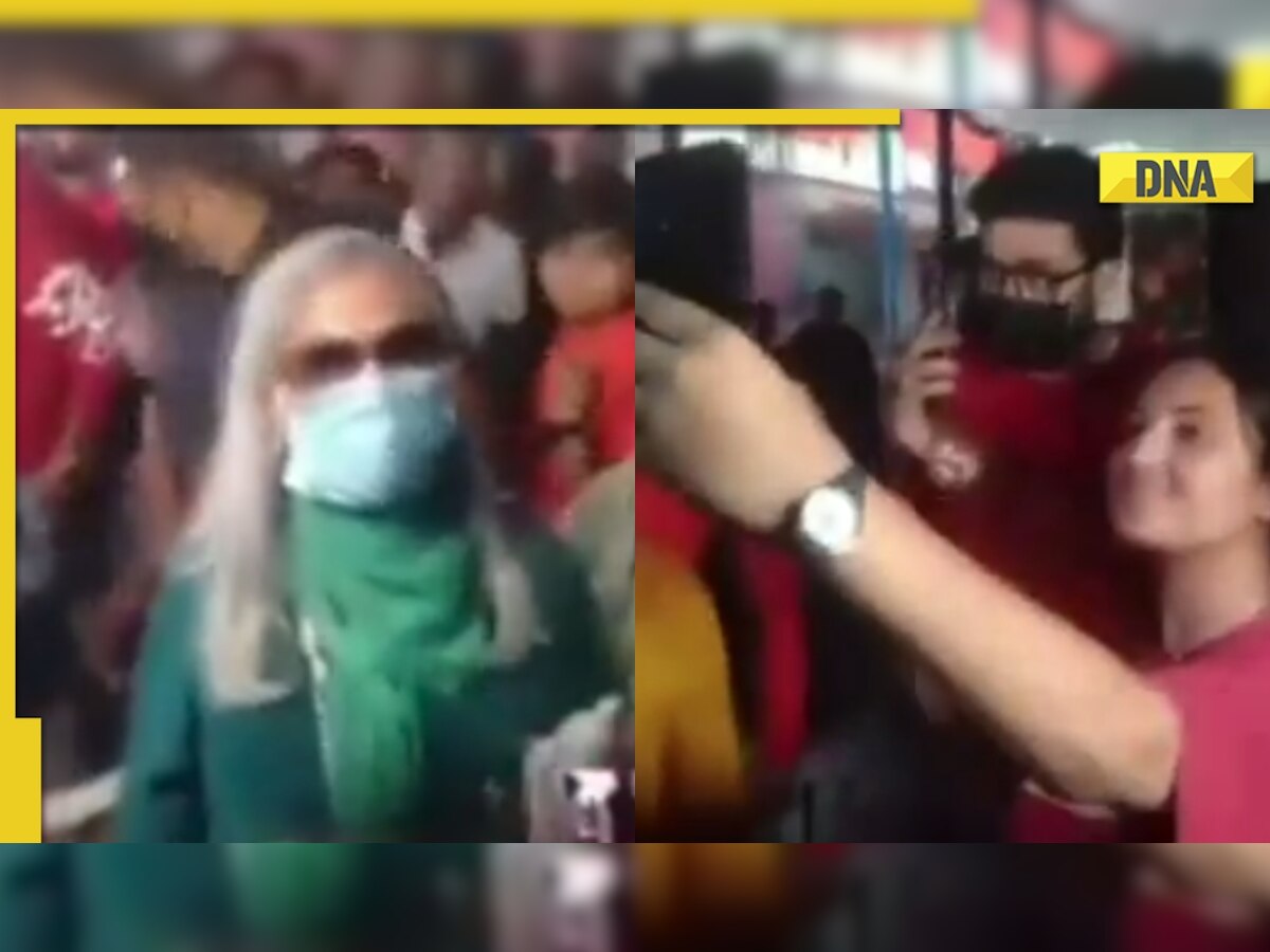Jaya Bachchan yells at fans for taking selfies with Abhishek Bachchan during their Kali Bari temple visit