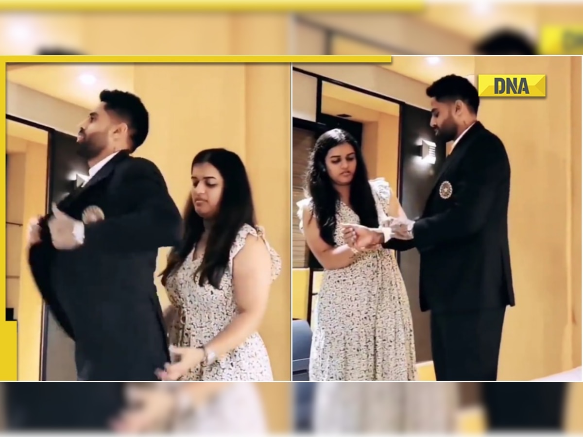 Watch: Suryakumar Yadav, wife Devisha Shetty share a cute moment before SKY leaves for Australia