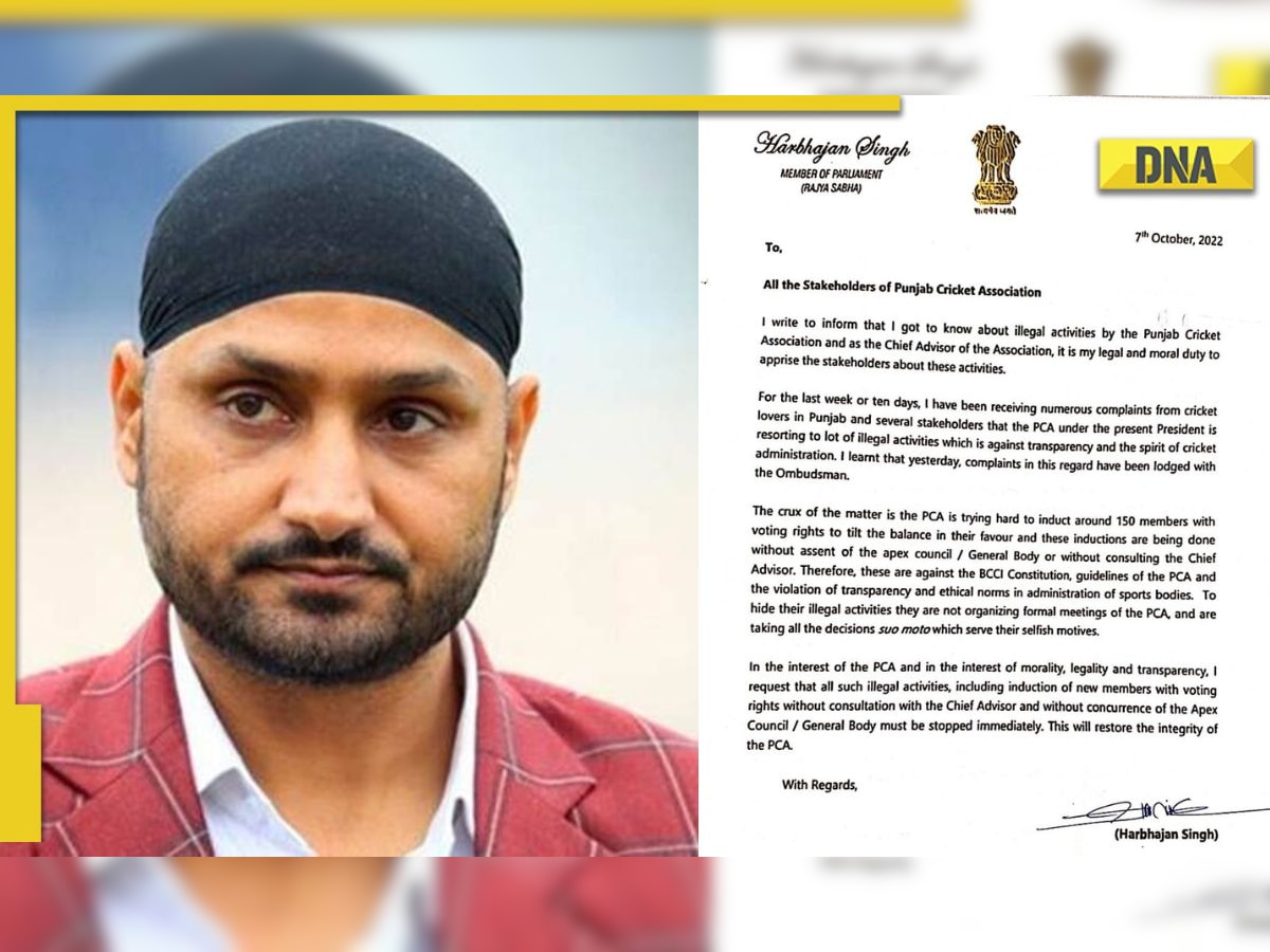 Harbhajan Singh alleges illegal activities by Punjab Cricket Association chief, writes letter to stakeholders