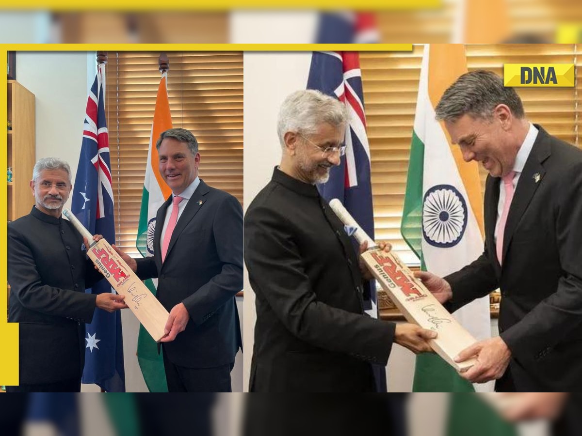 India's Foreign Minister S Jaishankar gifts signed bat from Virat Kohli to Deputy PM of Australia; See pics