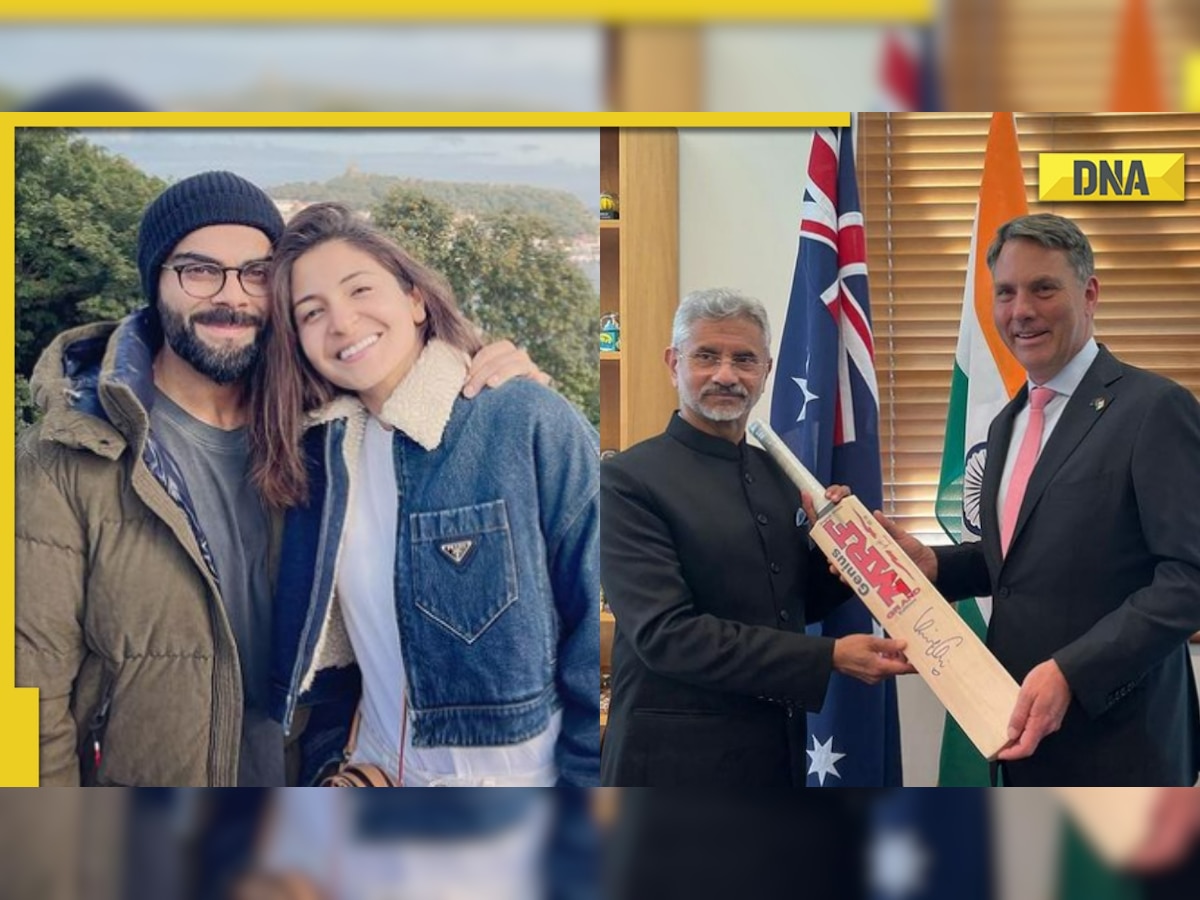 Anushka Sharma reacts after Foreign Minister S Jaishankar gifts Virat Kohli-signed bat to Australia's Deputy PM