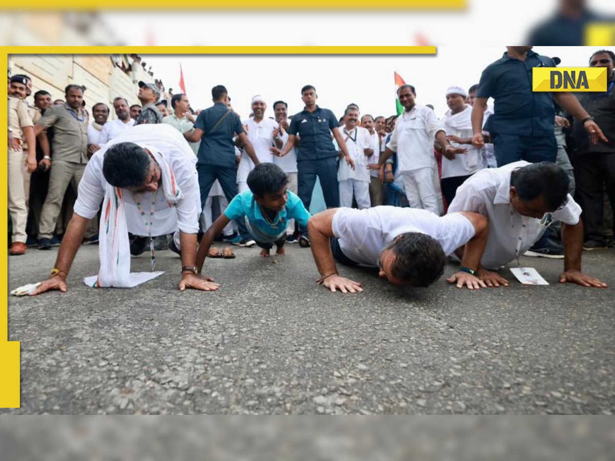 Bharat Jodo Yatra: Rahul Gandhi holds push-up competition with Congress colleagues, guess who won