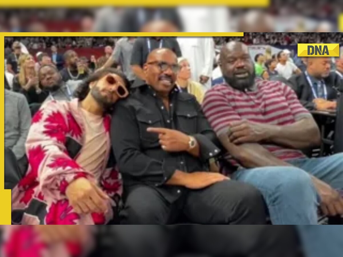 Watch: Ranveer Singh marks his attendance during NBA game along with Shaquille O'Neal and Steve Harvey