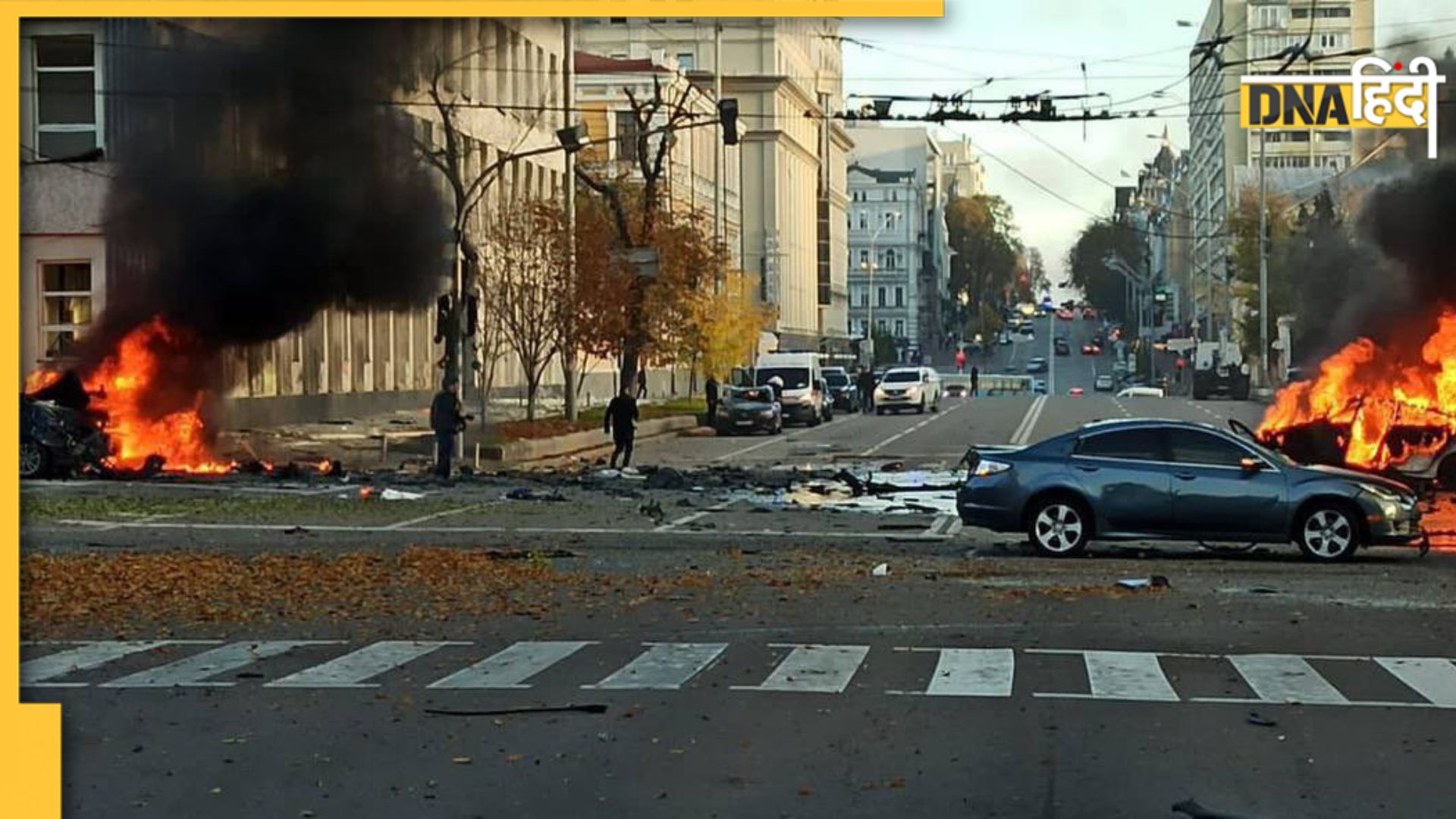 Теракты киева в россии. Взрыв здания. Город горит.