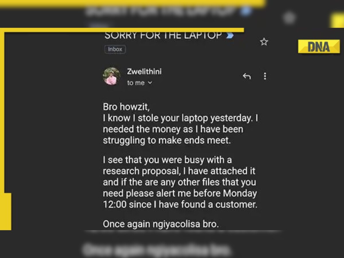 Man gets unexpected email from thief who stole his laptop, netizens on Twitter sympathise