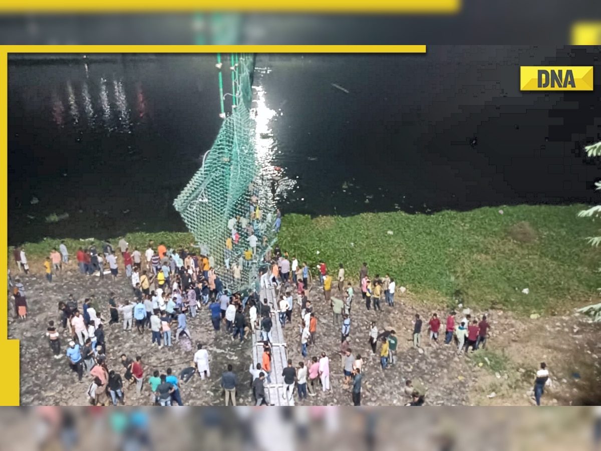 WATCH: CCTV captures exact moment when the 143-year-old iconic Gujarat bridge snapped as people shook it