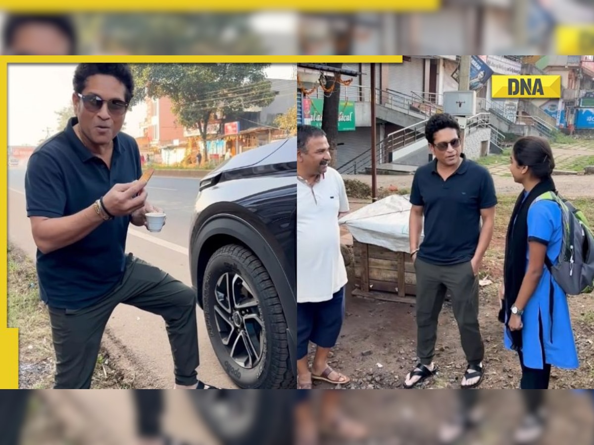 Viral video: Sachin Tendulkar stops for chai break on road trip, meets locals; his simplicity wins internet