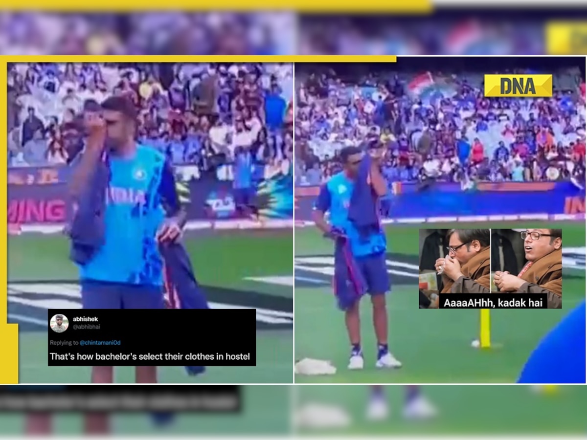 Ravichandran Ashwin seen smelling his clothes before India vs Zimbabwe match, fans react with memes