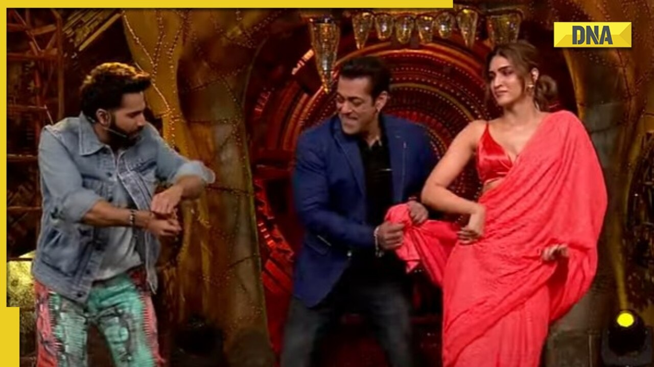 Bigg Boss 16 Varun Dhawan Kriti Sanon teach Thumkeshwari steps