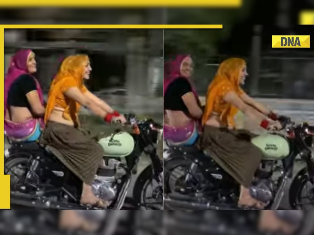 Viral Video: Woman riding Royal Enfield bike in saree impresses netizens