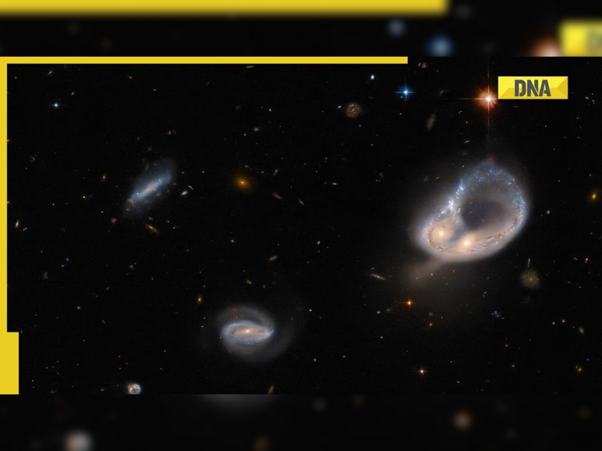 NASA: Hubble Space Telescope captures pair of merging galaxies in ancient universe