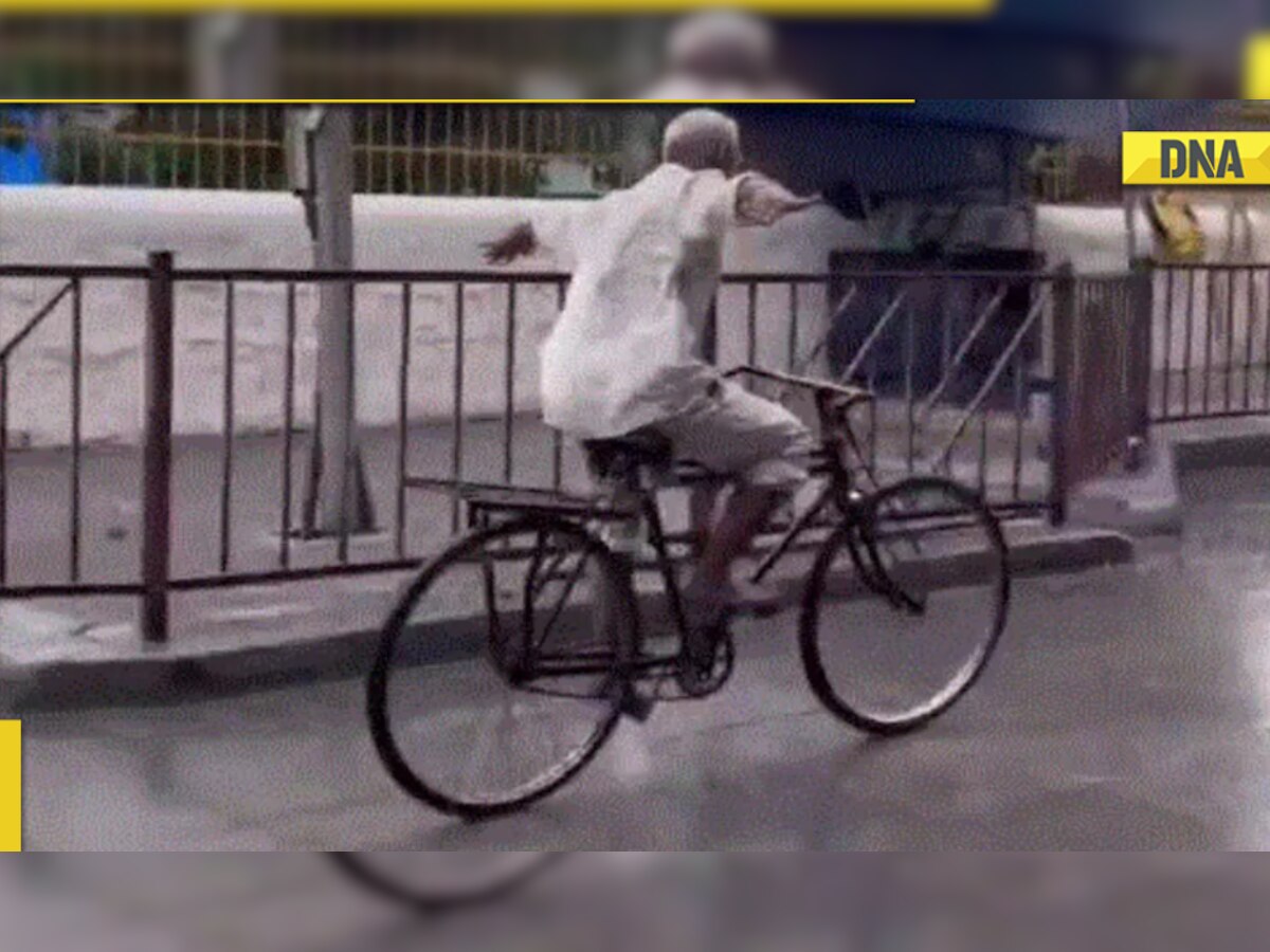 Viral video shows elderly man performing stunts on bicycle, netizens say 'je baat chacha'