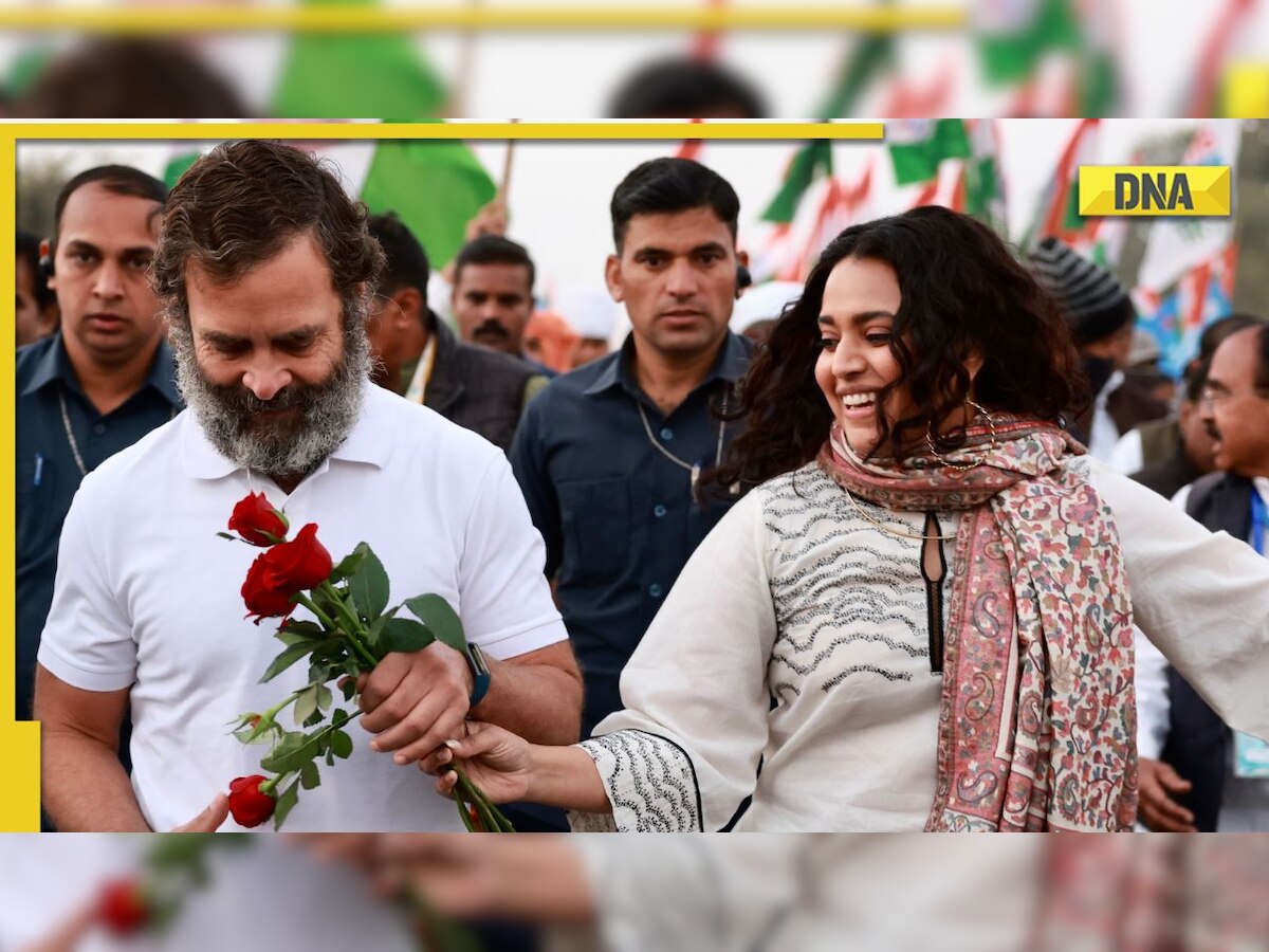 Swara Bhasker gives roses to Rahul Gandhi during Bharat Jodo Yatra, internet reacts