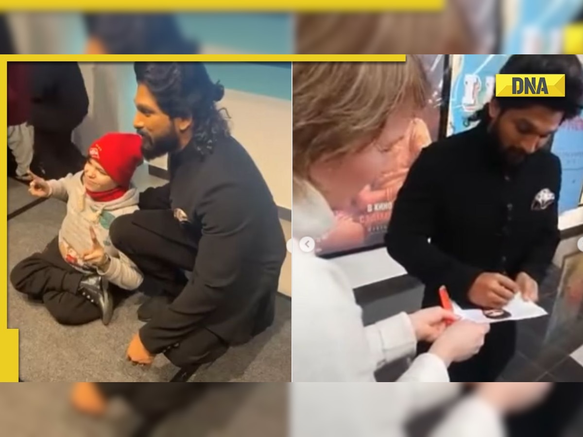 Allu Arjun kneels to pose with fan, enjoys promoting Pushpa The Rise in Russia, videos go viral