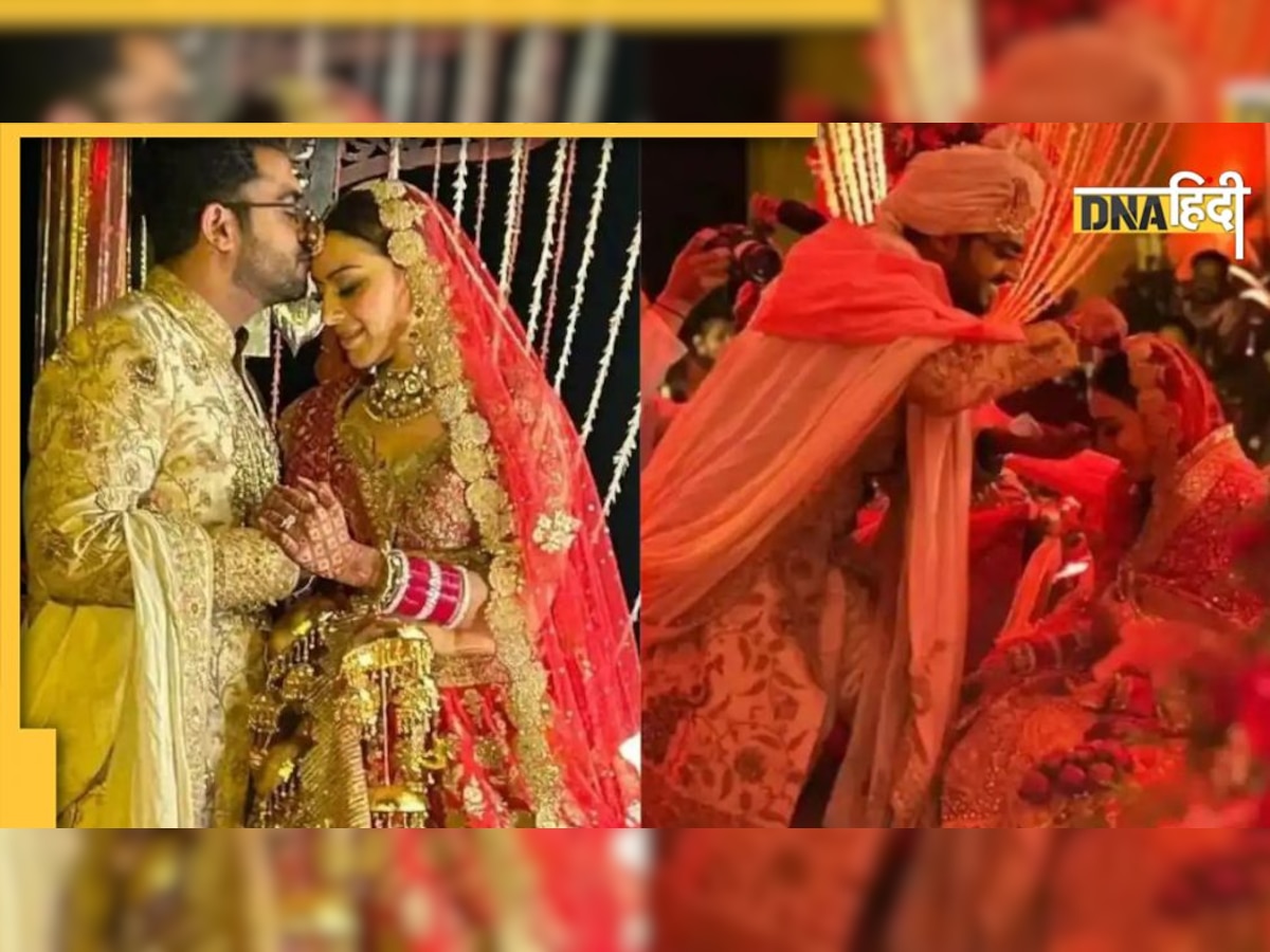 Hansika Motwani Wedding: दुल्हन को वरमाला डालकर ठुमकने लगे दूल्हे Sohail, देखें रॉयल शादी