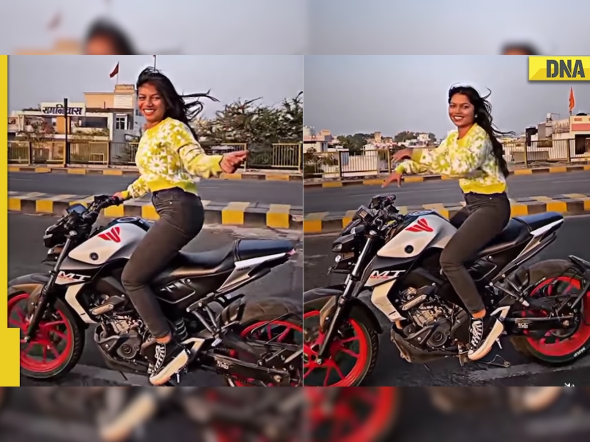 Viral video: Girl dances to Bhojpuri song while riding bike, netizens say '  bas ab yahi bacha tha'