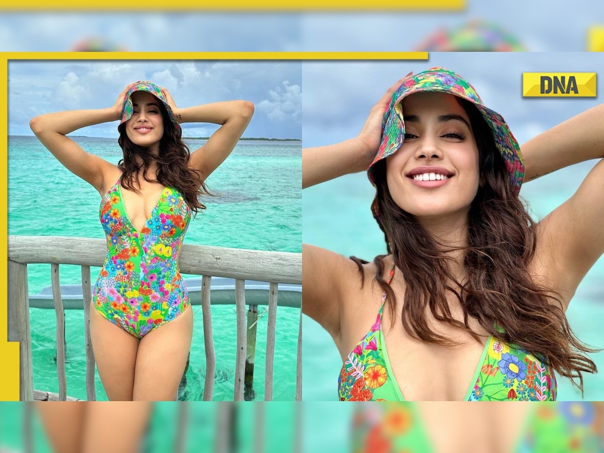 Janhvi Kapoor Stuns As She Poses In Multi Coloured Monokini In Maldives Photos Go Viral