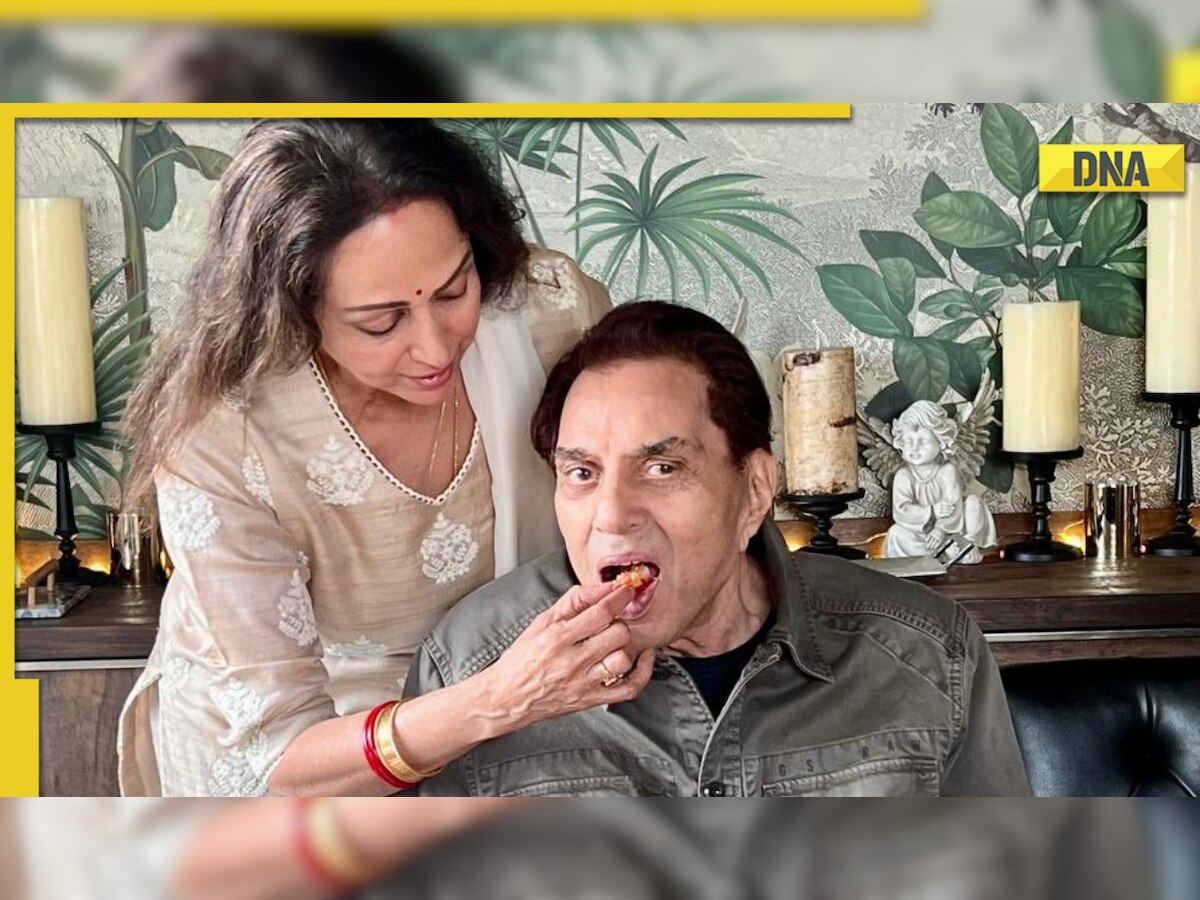 Hema Malini feeds Dharmendra cake as she celebrates his birthday, calls him 'love of my life'