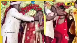 Dulha-dulhan ki hathapai: Groom tries to forcefully feed mithai to bride, gets punches in return, viral video