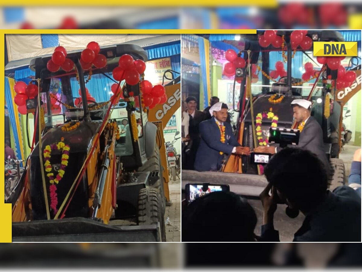 Uttar Pradesh: Groom gets bulldozer as wedding gift from bride's family, pictures go viral