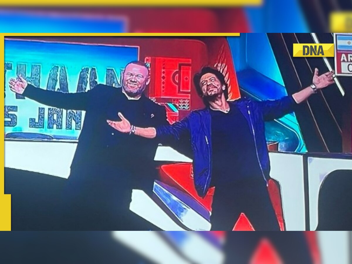 Shah Rukh Khan makes Wayne Rooney perform his iconic romantic pose during FIFA World Cup Final, video goes viral