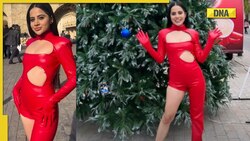 Urfi Javed leaves netizens impressed as she slays in red cut-out dress on Christmas